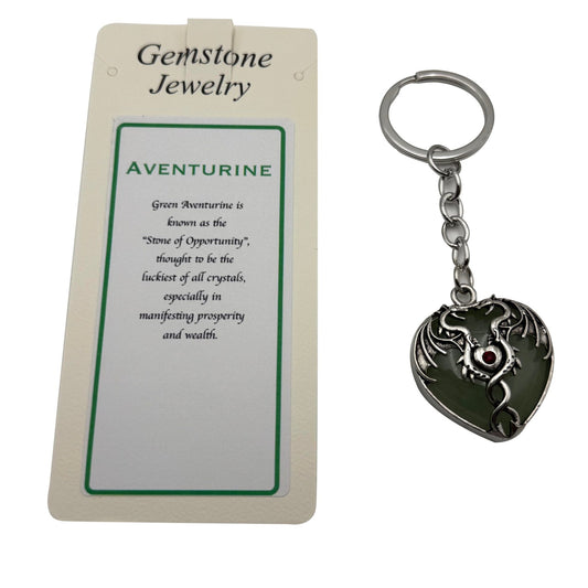 Keyring Mystical Dragon Heart Aventurine - MarshallsHealthShop