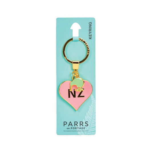 Keyring NZ in Pink Heart - MarshallsHealthShop