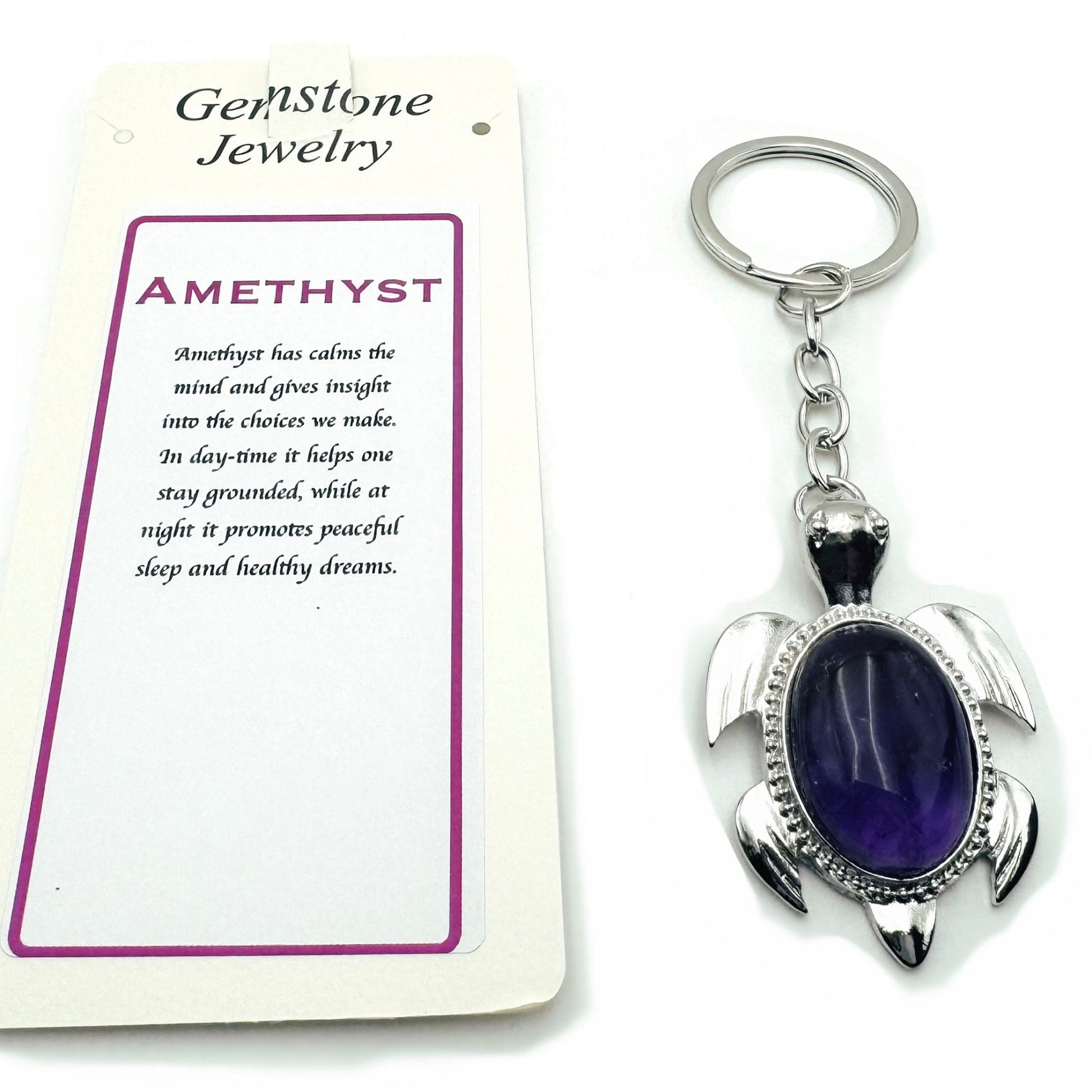 Keyring Turtle Amethyst - MarshallsHealthShop