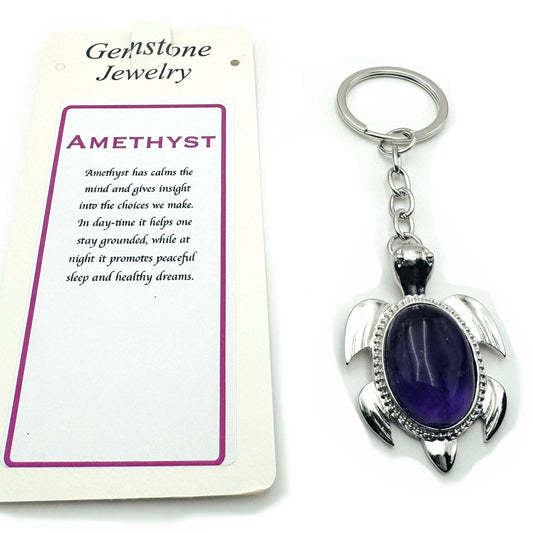 Keyring Turtle Amethyst - MarshallsHealthShop