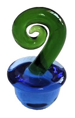 Kiwiana Glass Art Koru (GA48B)# - 1st Stop Marshall's Health Shop, Gift Shop! - Heath and Natural Therapy New Brighton Christchurch - Naturopath#