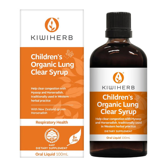 KIWIHERB Children's Organic Lung Clear Syrup - 1st Stop Marshall's Health Shop, Gift Shop! - Heath and Natural Therapy New Brighton Christchurch - Naturopath
