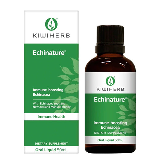 KIWIHERB Echinature

Kiwiherb Echinature is premium New Zealand grown Echinacea Root?with Manuka Honey?providing an immune formula for year-round use. This guaranteed high potency formulation is standardised for Alkylamides, the main active constituent in Echinacea.
1st Stop, Marshall's Health Shop!