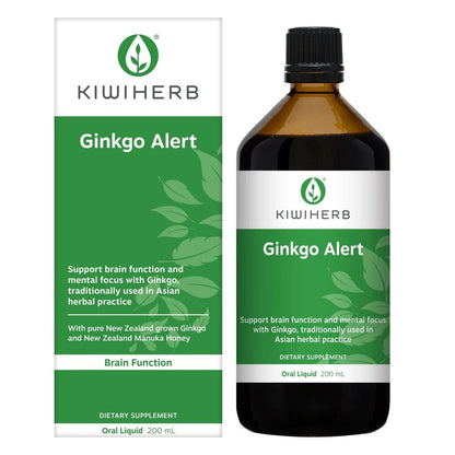 KIWIHERB Ginkgo Alert 200ml - MarshallsHealthShop