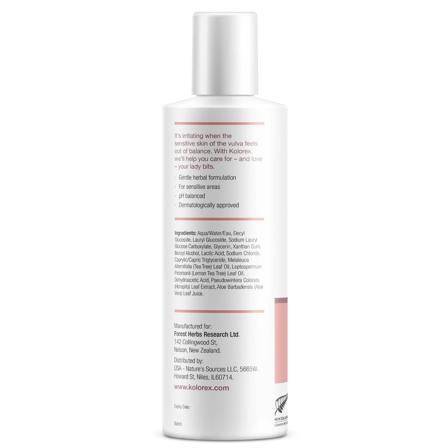 Kolorex Vaginal Care Wash 250ml - 1st Stop Marshall's Health Shop, Gift Shop! - Heath and Natural Therapy New Brighton Christchurch - Naturopath