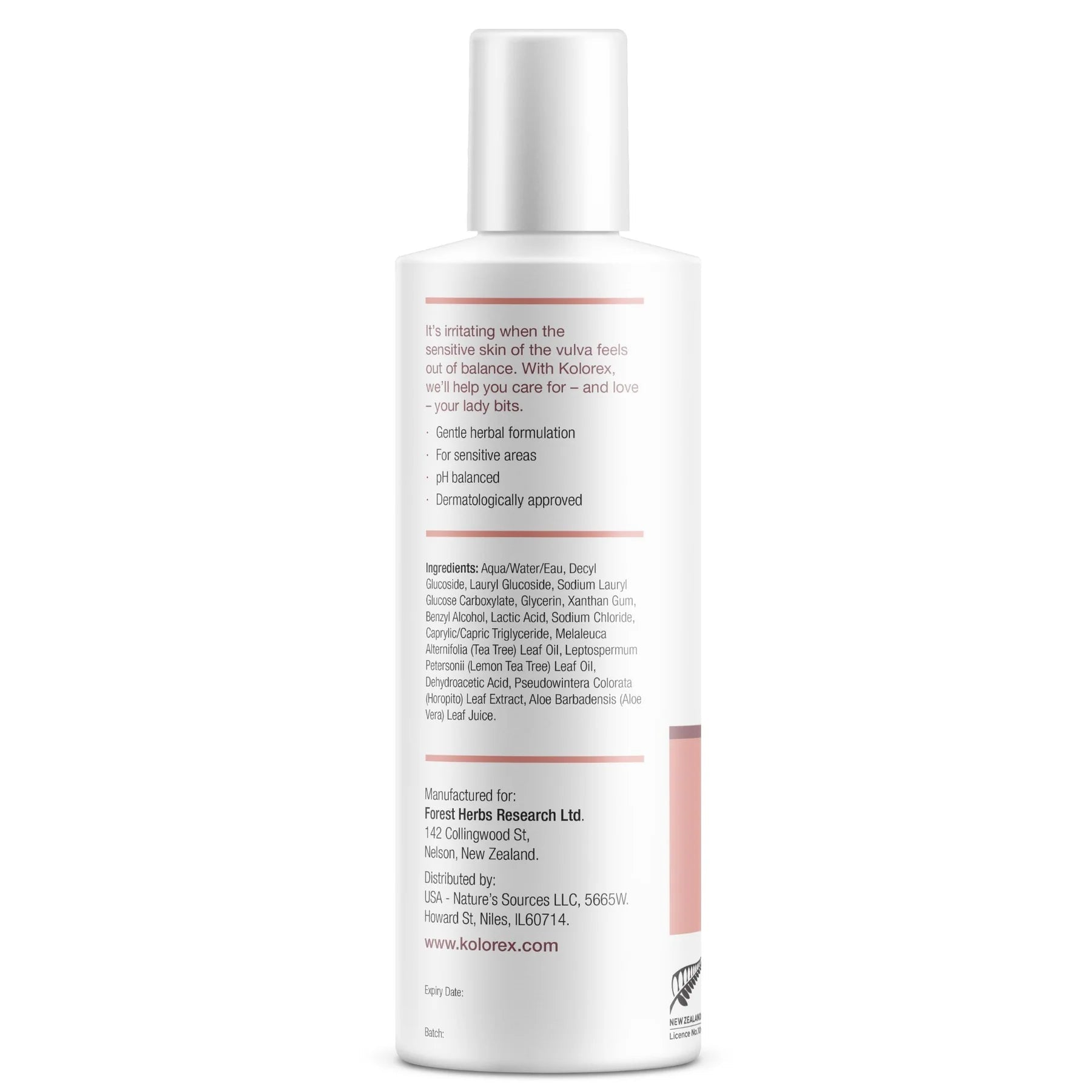 Kolorex Vaginal Care Wash 250ml - 1st Stop Marshall's Health Shop, Gift Shop! - Heath and Natural Therapy New Brighton Christchurch - Naturopath