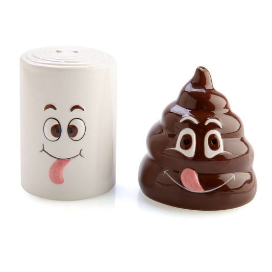 Koolface Poo and Toilet Paper Salt & Pepper Set - 1st Stop Marshall's Health Shop, Gift Shop! - Heath and Natural Therapy New Brighton Christchurch - Naturopath