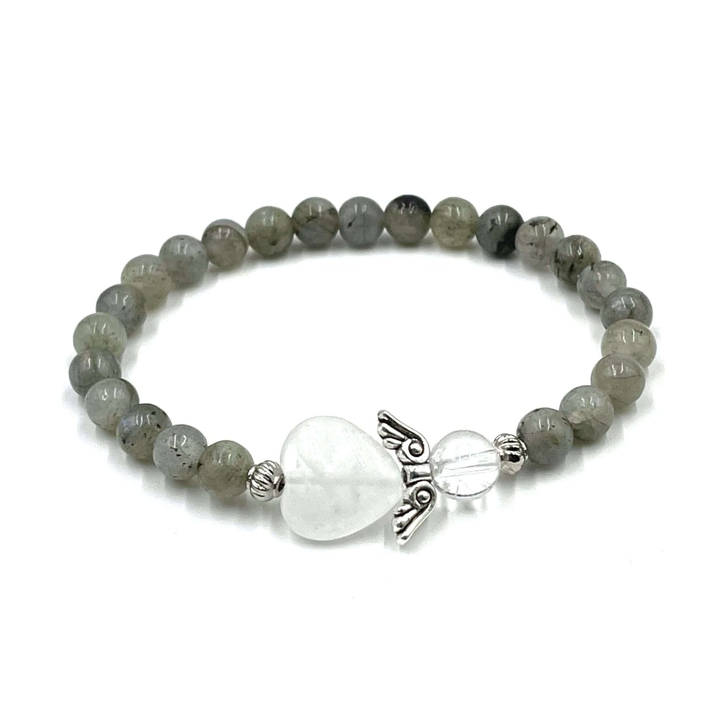Labradorite Crystal Heart Guardian Angel Bracelet - MarshallsHealthShop