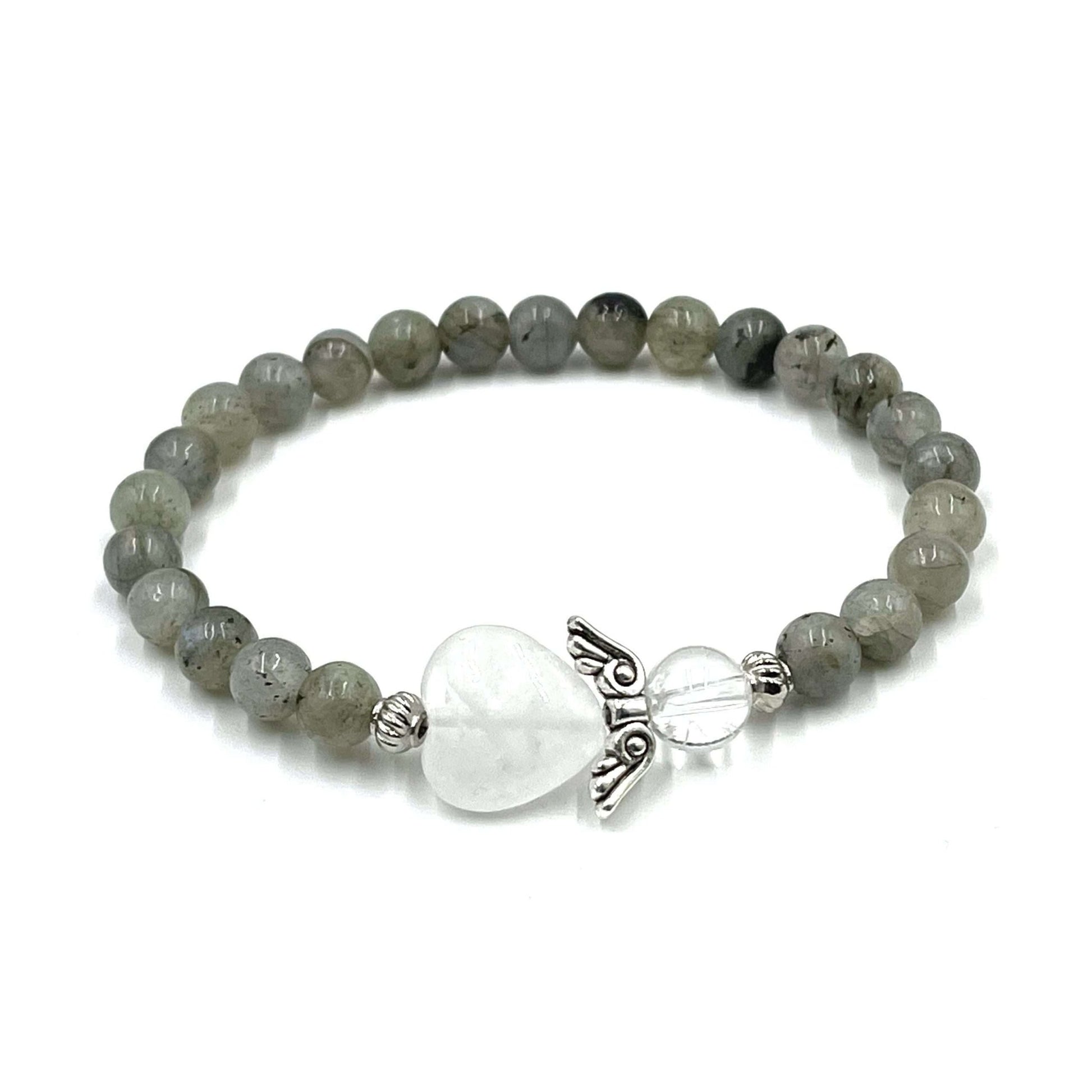 Labradorite Crystal Heart Guardian Angel Bracelet - MarshallsHealthShop