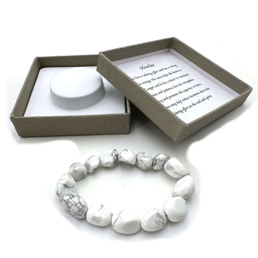 Large Beaded Bracelet American Howlite - MarshallsHealthShop