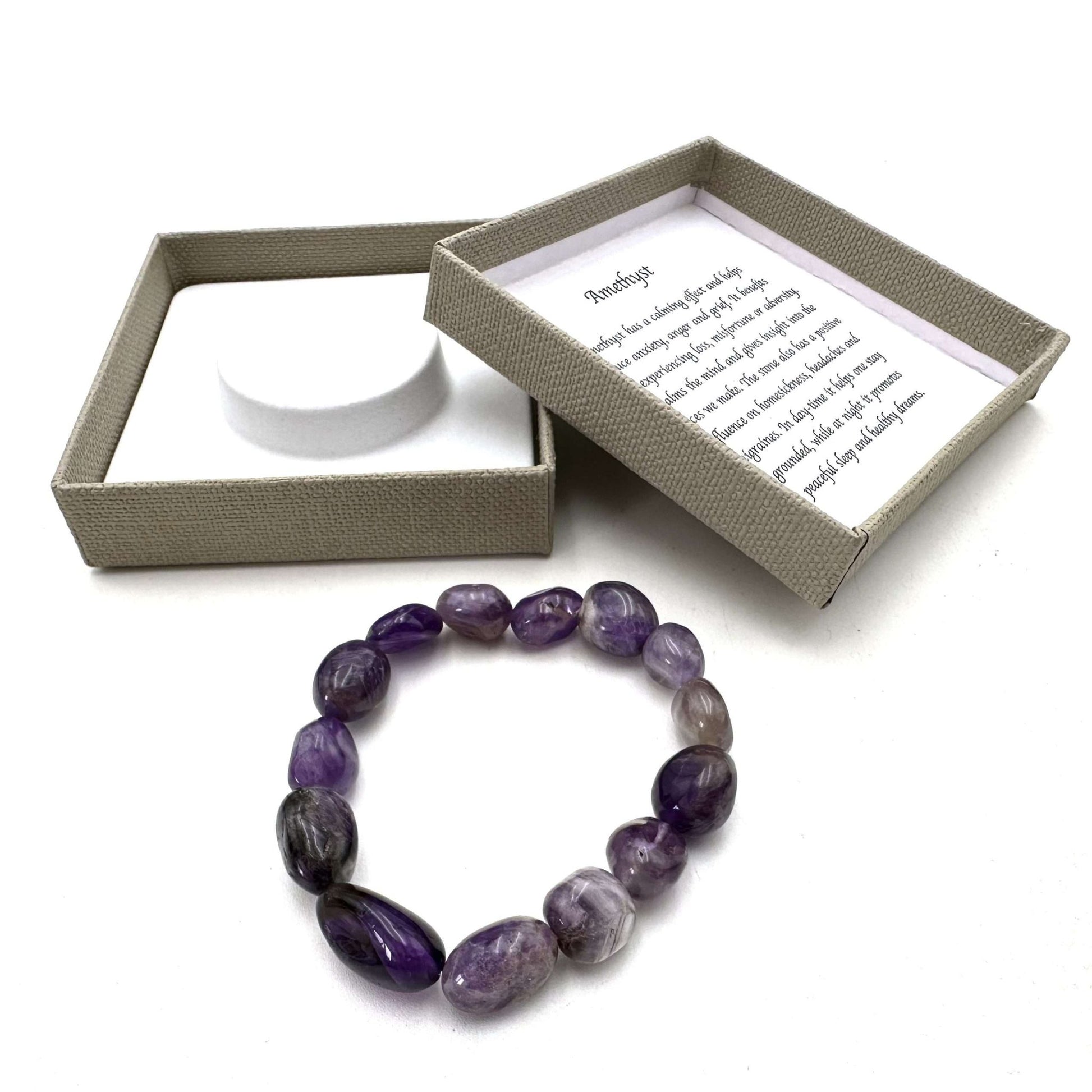 Large Beaded Bracelet Amethyst - MarshallsHealthShop