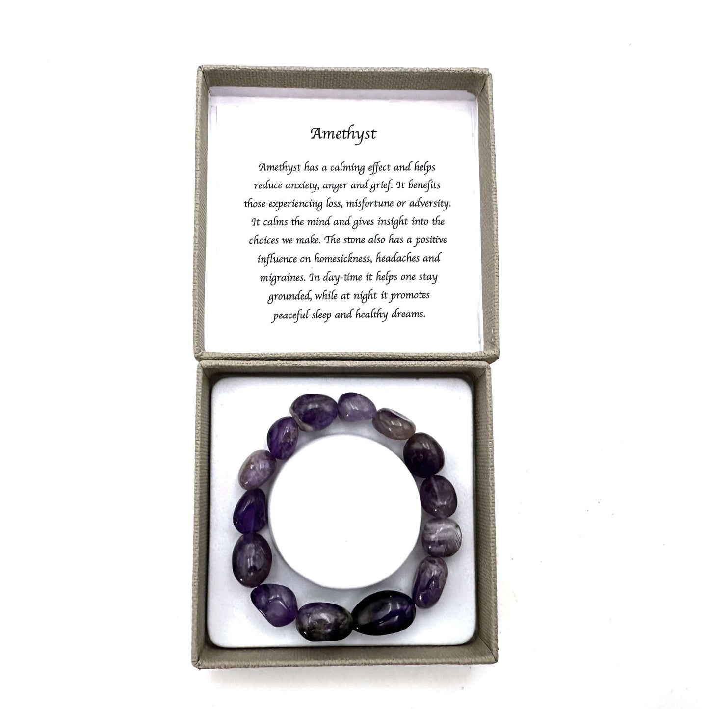 Large Beaded Bracelet Amethyst - MarshallsHealthShop