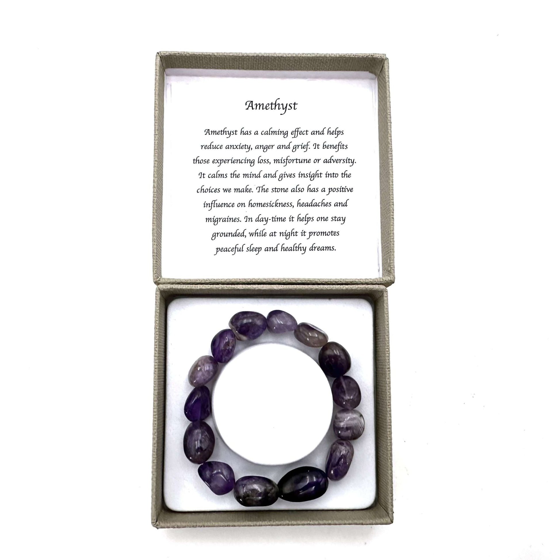 Large Beaded Bracelet Amethyst - MarshallsHealthShop