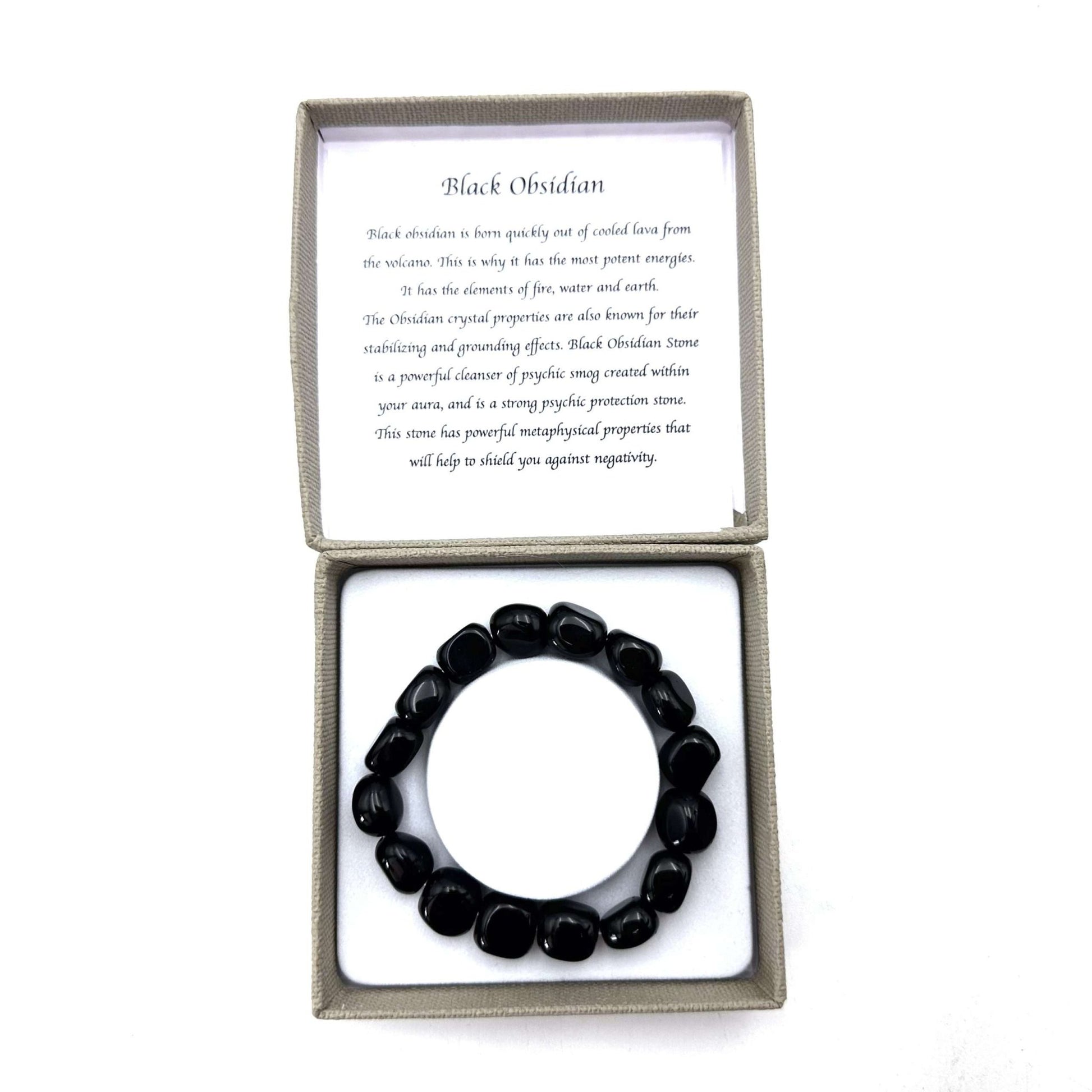 Large Beaded Bracelet Black Obsidian - MarshallsHealthShop