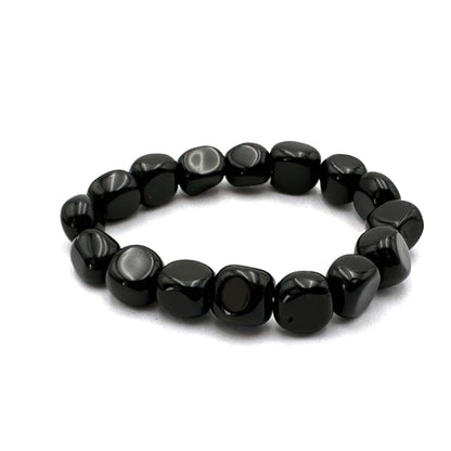 Large Beaded Bracelet Black Obsidian - MarshallsHealthShop