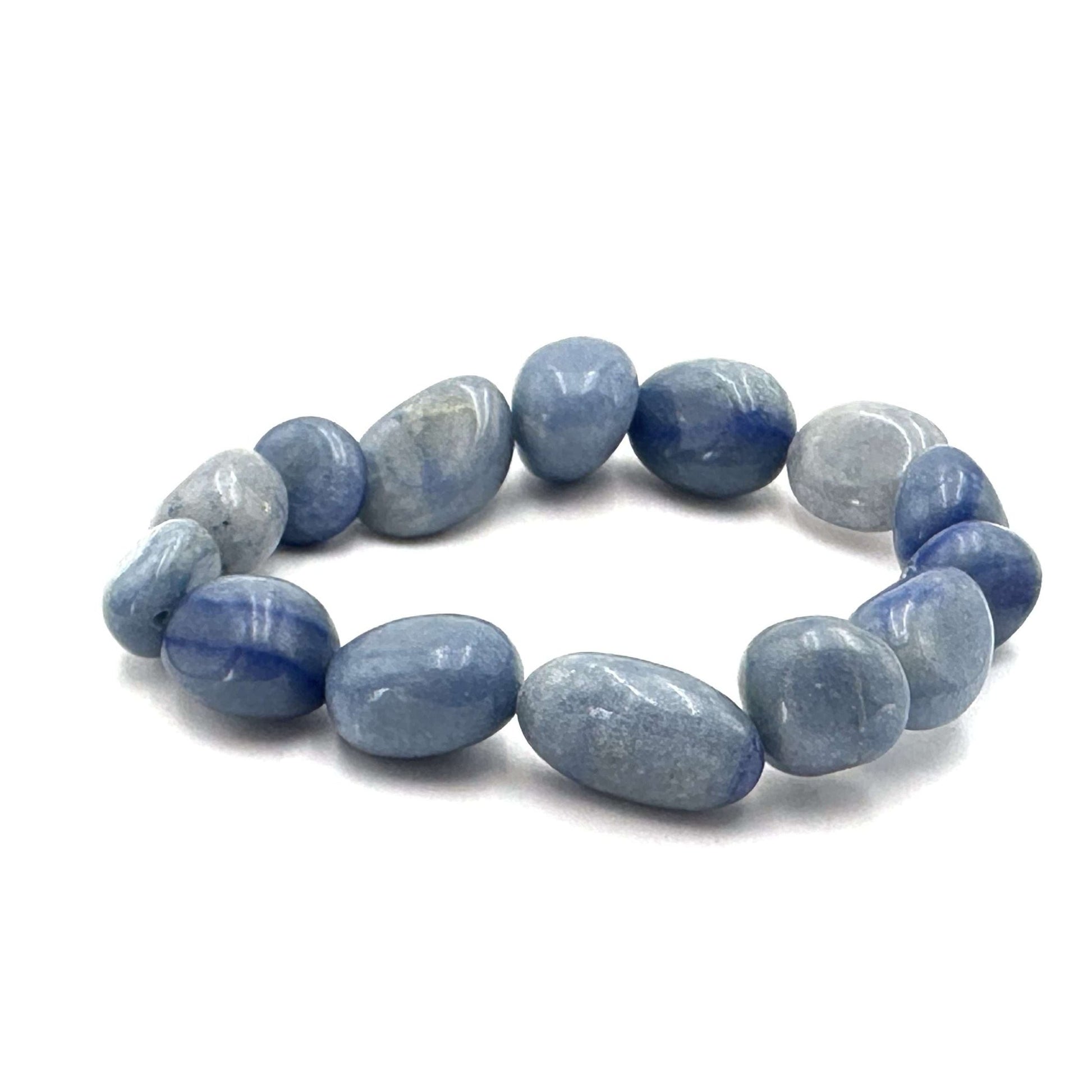 Large Beaded Bracelet Blue Chalcedony - MarshallsHealthShop
