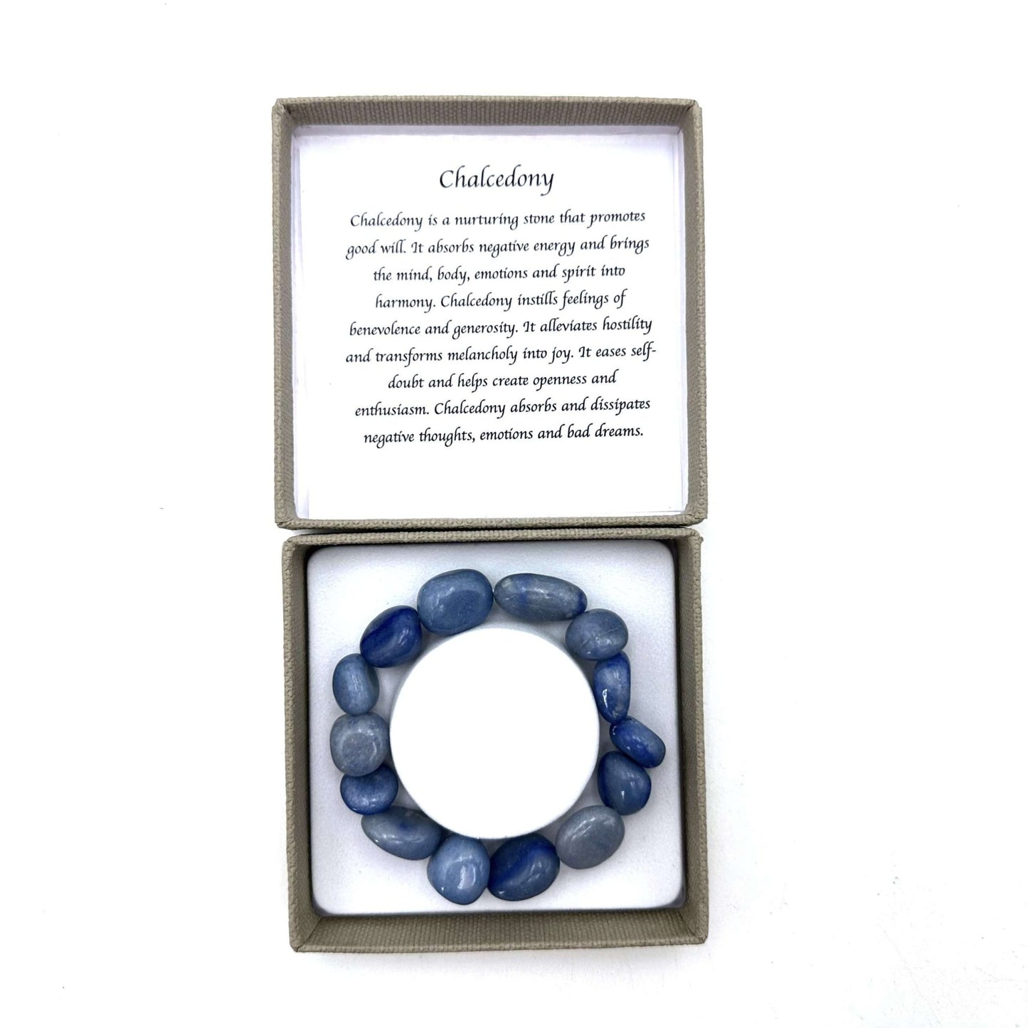 Large Beaded Bracelet Blue Chalcedony - MarshallsHealthShop