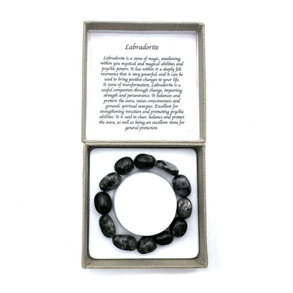 Large Beaded Bracelet Dark Labradorite - MarshallsHealthShop