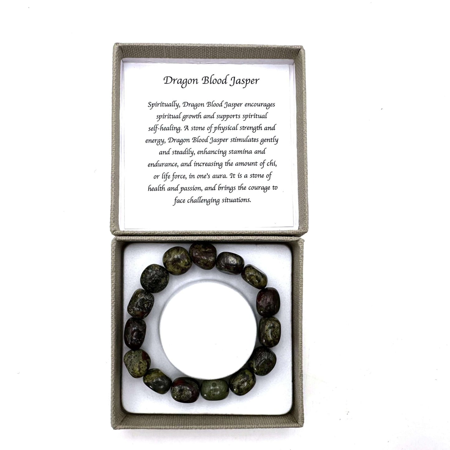 Large Beaded Bracelet Dragon Blood Jasper - MarshallsHealthShop