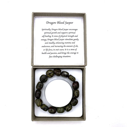 Large Beaded Bracelet Dragon Blood Jasper - MarshallsHealthShop