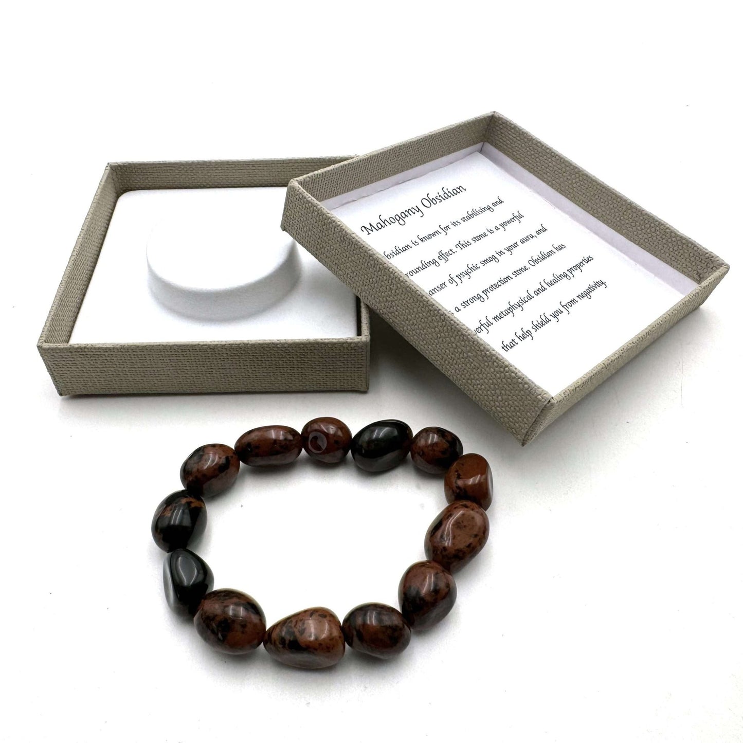 Large Beaded Bracelet Mahogany Obsidian - MarshallsHealthShop