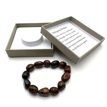 Large Beaded Bracelet Mahogany Obsidian - MarshallsHealthShop