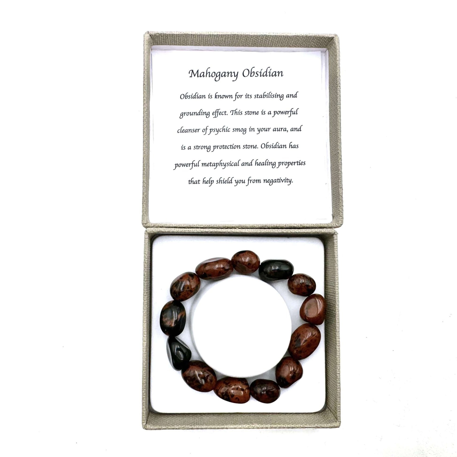 Large Beaded Bracelet Mahogany Obsidian - MarshallsHealthShop