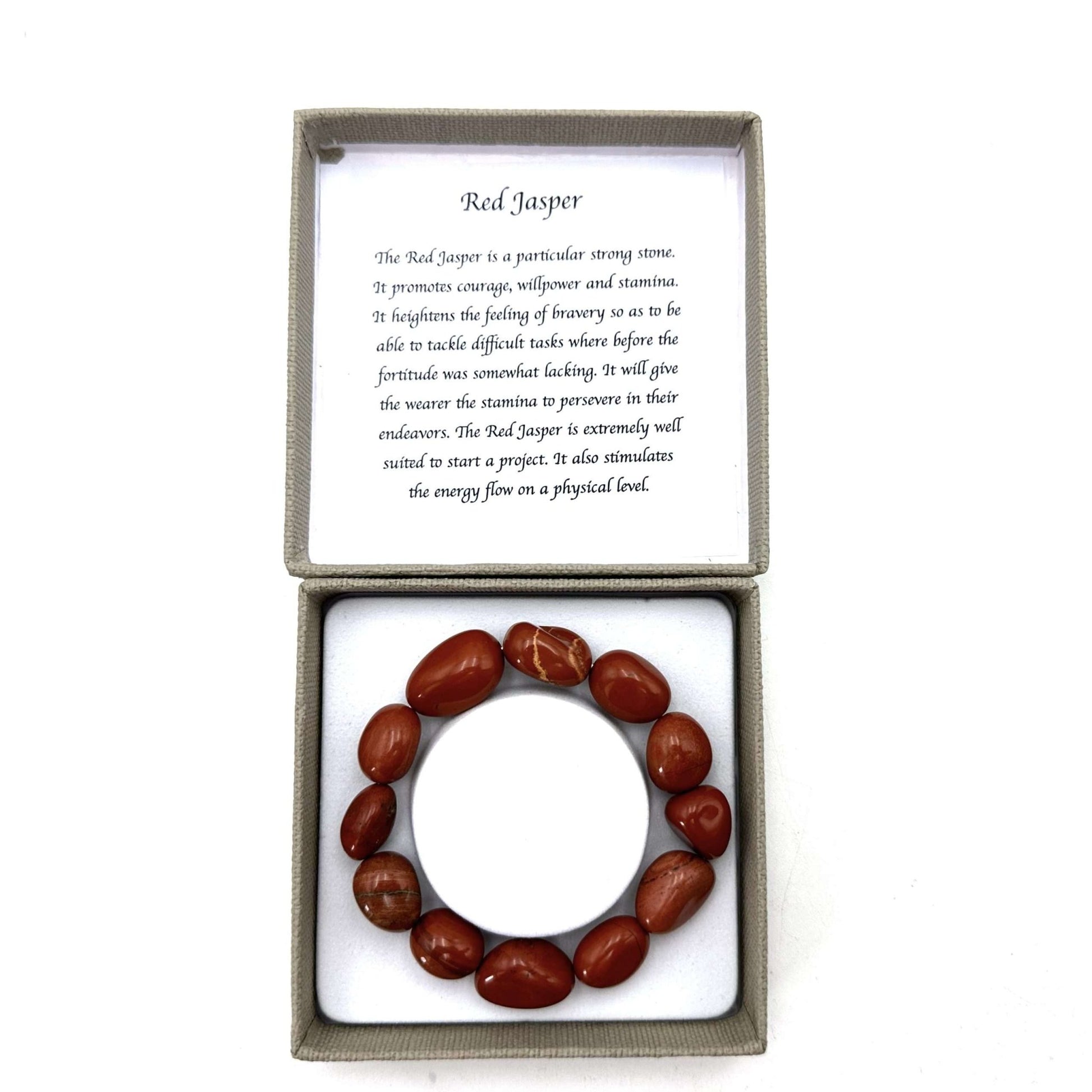 Large Beaded Bracelet Red Jasper - MarshallsHealthShop