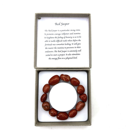 Large Beaded Bracelet Red Jasper - MarshallsHealthShop