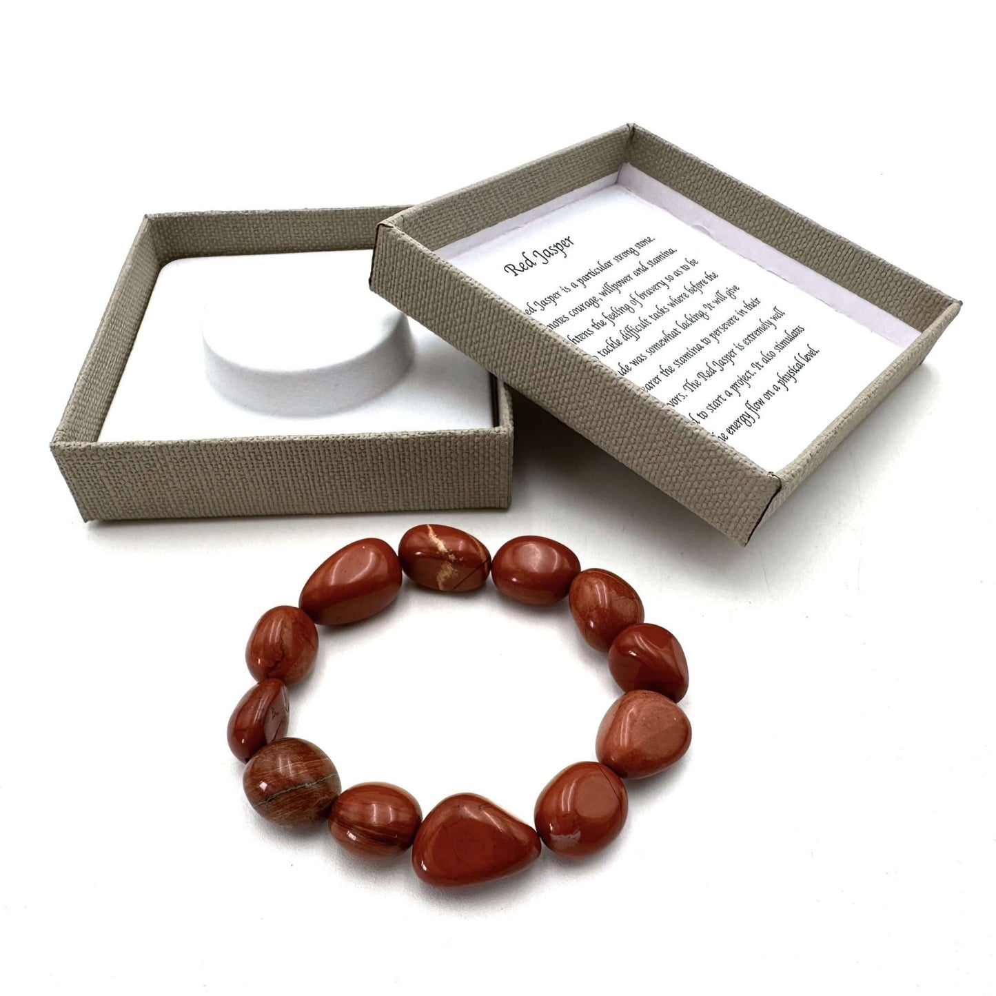Large Beaded Bracelet Red Jasper - MarshallsHealthShop