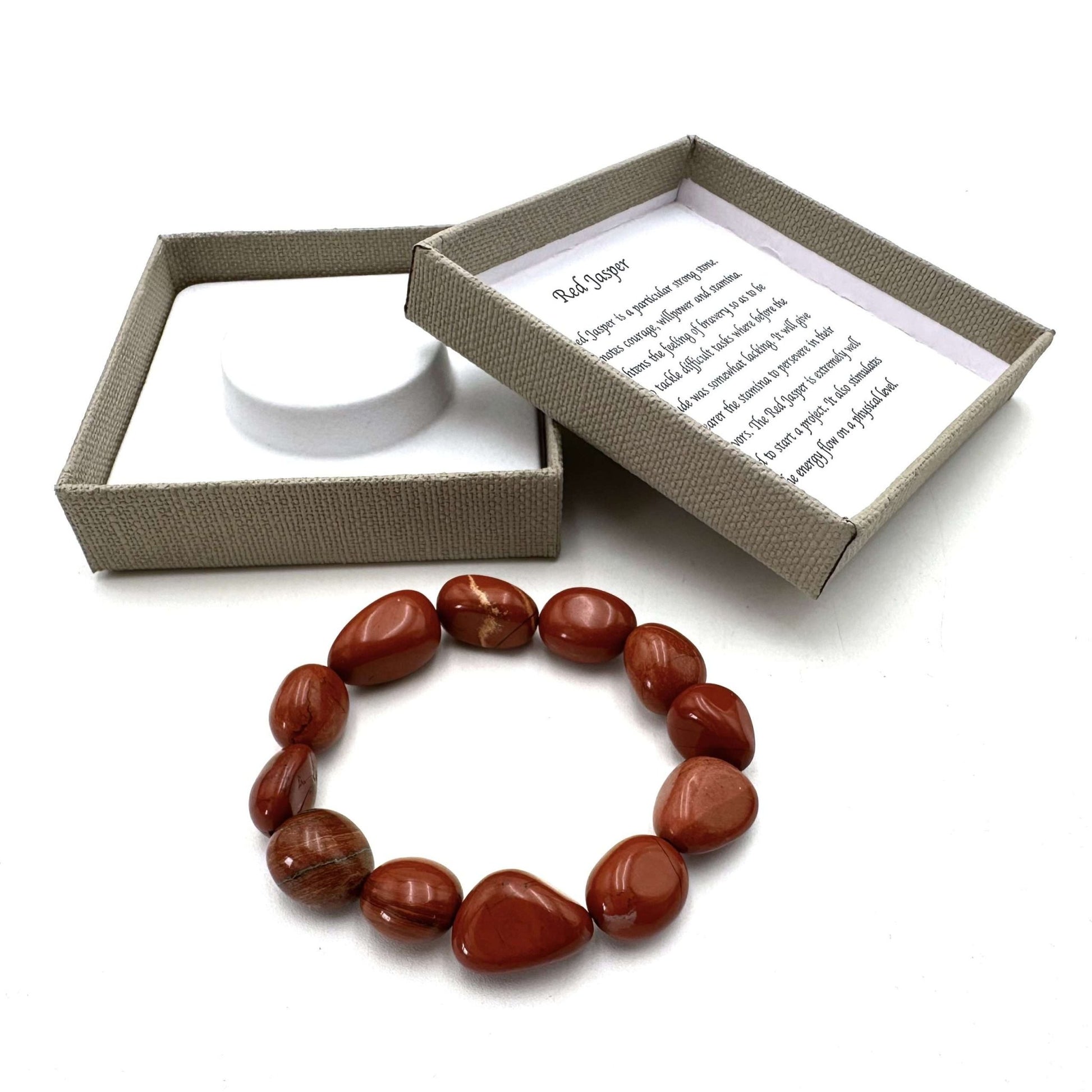 Large Beaded Bracelet Red Jasper - MarshallsHealthShop