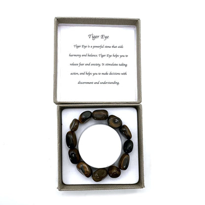 Large Beaded Bracelet Tiger Eye - MarshallsHealthShop