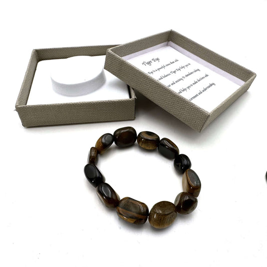Large Beaded Bracelet Tiger Eye - MarshallsHealthShop