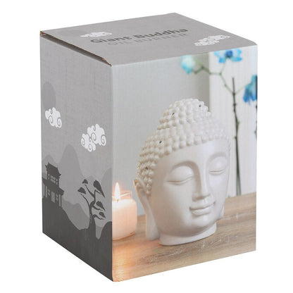 Large Grey Buddha Head Oil Burner - MarshallsHealthShop