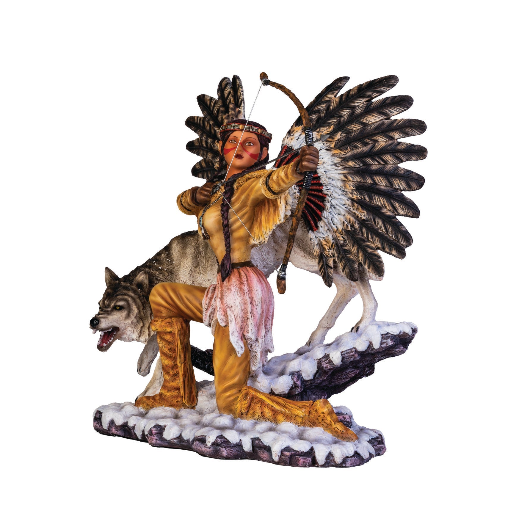 Large Native American Fairy Wolf Figurine - MarshallsHealthShop