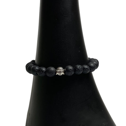Lava Stone Buddha 8mm Bead Bracelet - MarshallsHealthShop