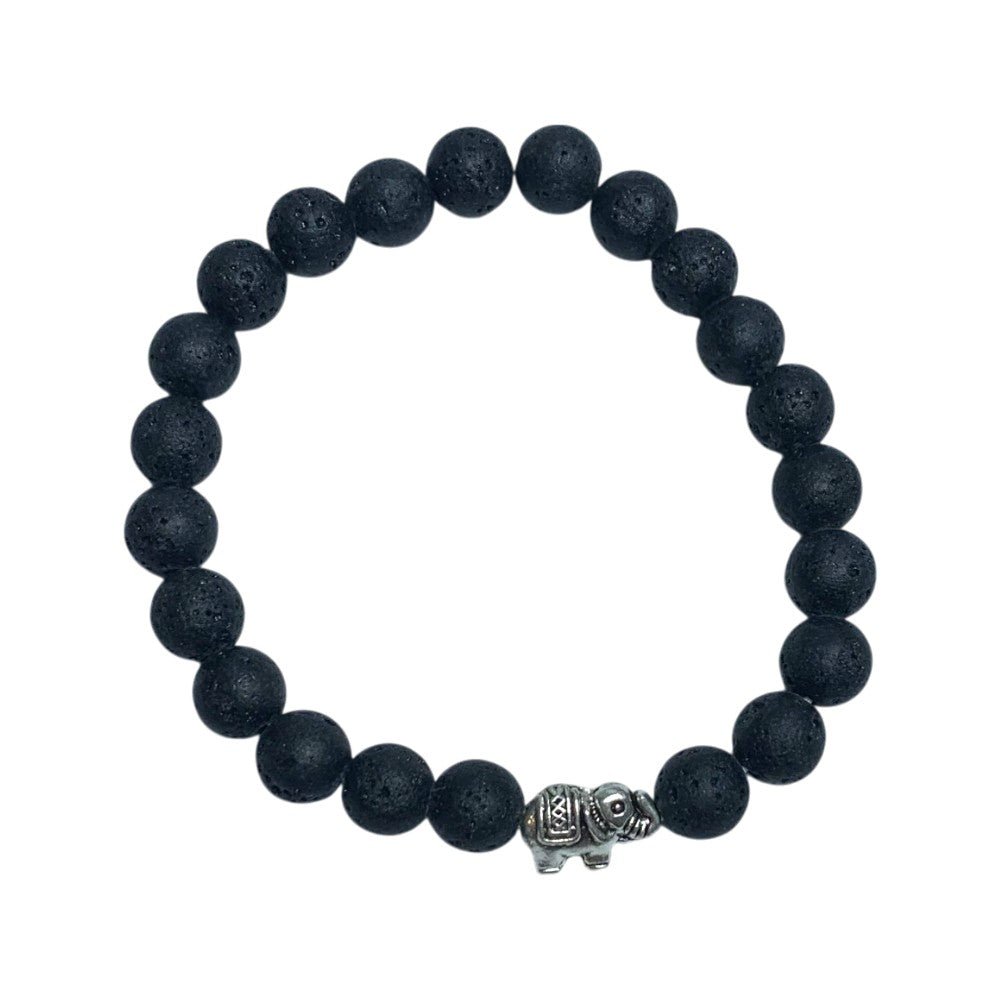 Lava Stone Elephant 8mm Bead Bracelet - MarshallsHealthShop