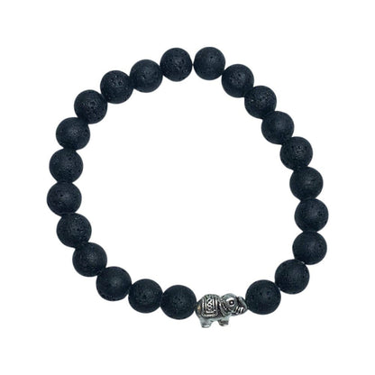 Lava Stone Elephant 8mm Bead Bracelet - MarshallsHealthShop