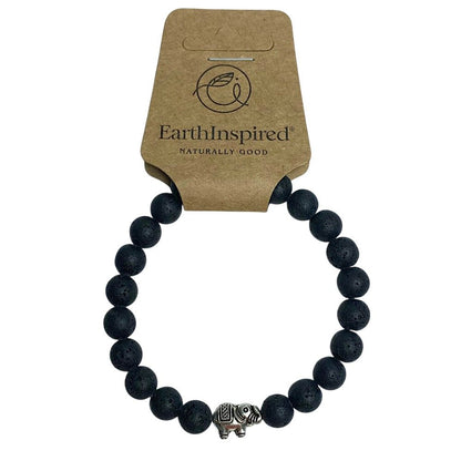Lava Stone Elephant 8mm Bead Bracelet - MarshallsHealthShop