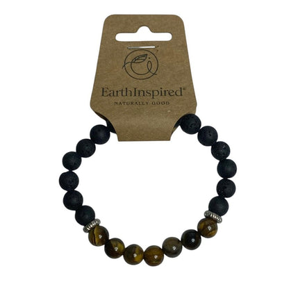 Lava Stone & Tigers Eye 8mm Bead Bracelet - MarshallsHealthShop