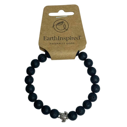 Lava Stone Turtle 8mm Bead Bracelet - MarshallsHealthShop