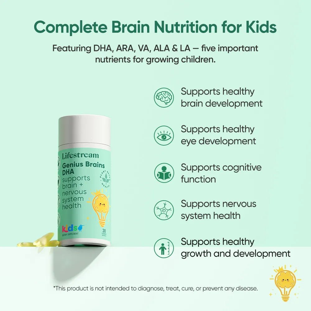 Lifestream Genius Brains DHA Kids 30 Chewable Softgels - 1st Stop Marshall's Health Shop, Gift Shop! - Heath and Natural Therapy New Brighton Christchurch - Naturopath