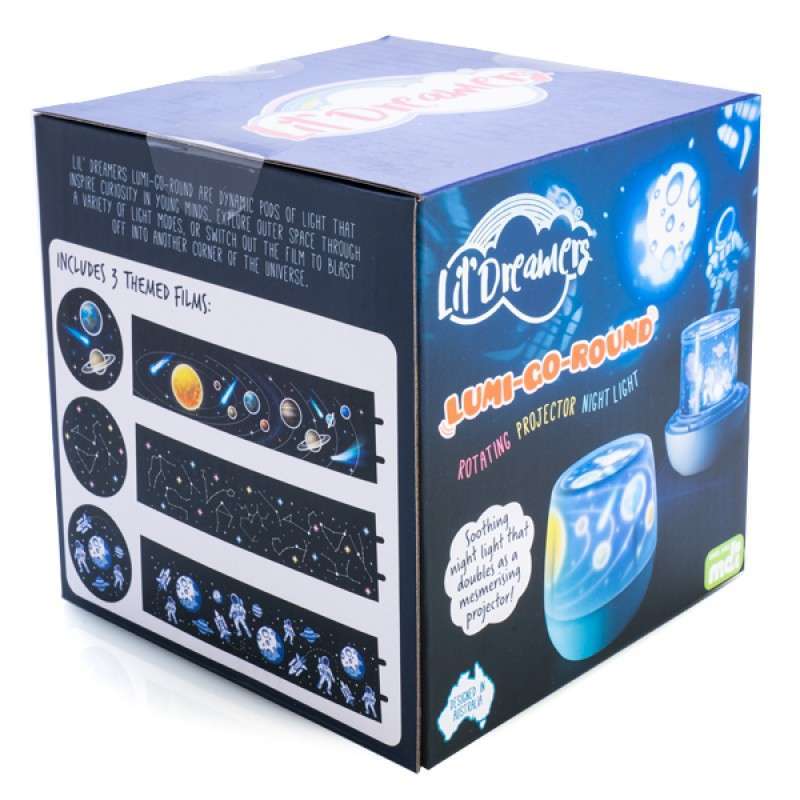 Lil Dreamers Lumi - Go - Round Space Rotating Projector Light - 1st Stop Marshall's Health Shop, Gift Shop! - Heath and Natural Therapy New Brighton Christchurch - Naturopath