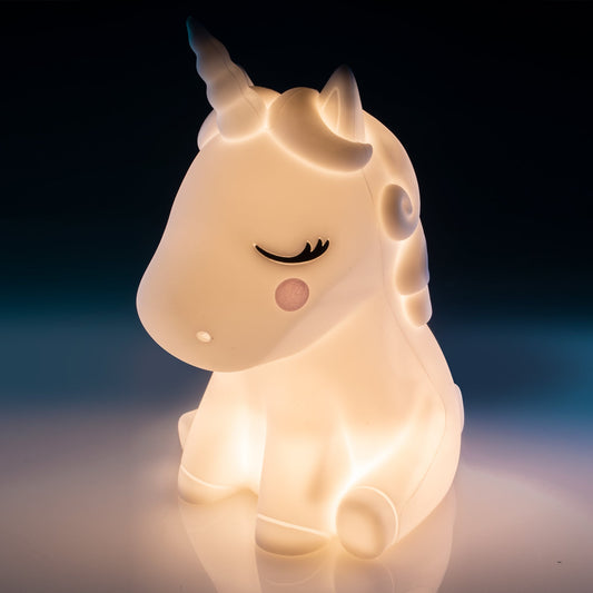 Lil Dreamers Unicorn Silicone Touch LED Light
Adorable serene unicorn LED touch lamp
Activate and adjust 6 levels of brightness with just a touch
Soft silicone casing with efficient LED bulb
Rechargeable battery with included charging cord
11(L) x 11(W) x 16(H) cm
Colour box
Lithium not replaceable
LED bulb not replaceable

1st Stop, Marshall's Health Shop, Gift Shop!

SKU: RS-LTL/U