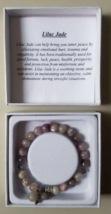 Lilac Jade bracelet
1st Stop, Marshall's Health Shop, Gift Shop!

SKU: 1025LJ
