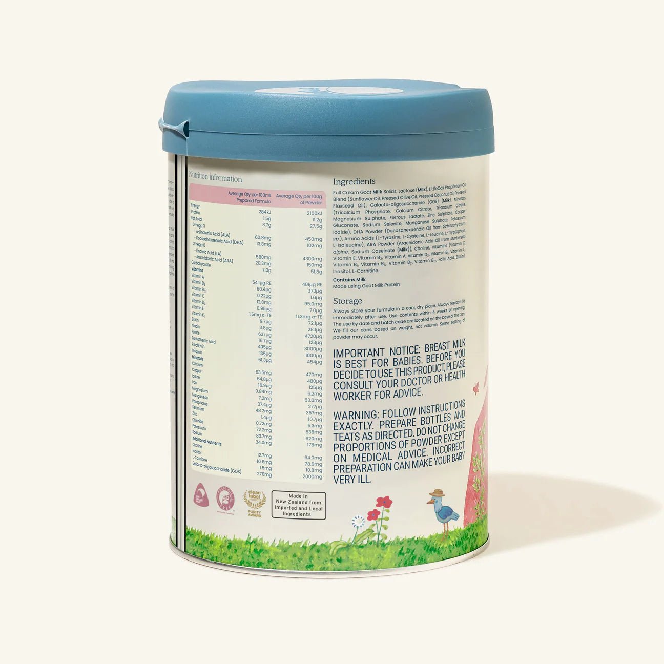 Little Oak Natural Goat Milk Infant Formula with Olive Oil 800gm - 1st Stop Marshall's Health Shop, Gift Shop! - Heath and Natural Therapy New Brighton Christchurch - Naturopath