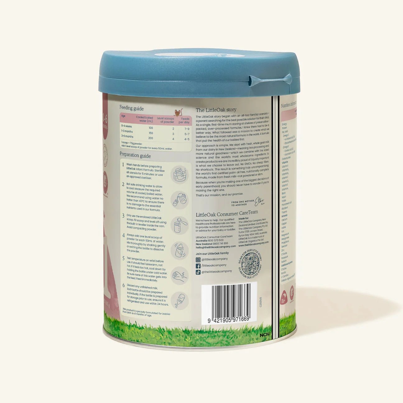 Little Oak Natural Goat Milk Infant Formula with Olive Oil 800gm - 1st Stop Marshall's Health Shop, Gift Shop! - Heath and Natural Therapy New Brighton Christchurch - Naturopath