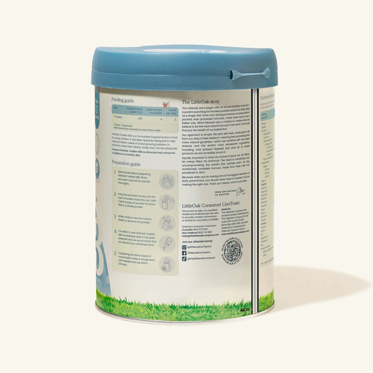 Little Oak Natural Goat Milk Toddler Milk with Olive Oil 800gm - 1st Stop Marshall's Health Shop, Gift Shop! - Heath and Natural Therapy New Brighton Christchurch - Naturopath