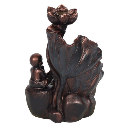 Lotus & Buddha Bronze Backflow Burner - MarshallsHealthShop