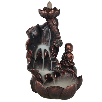Lotus & Buddha Bronze Backflow Burner - MarshallsHealthShop